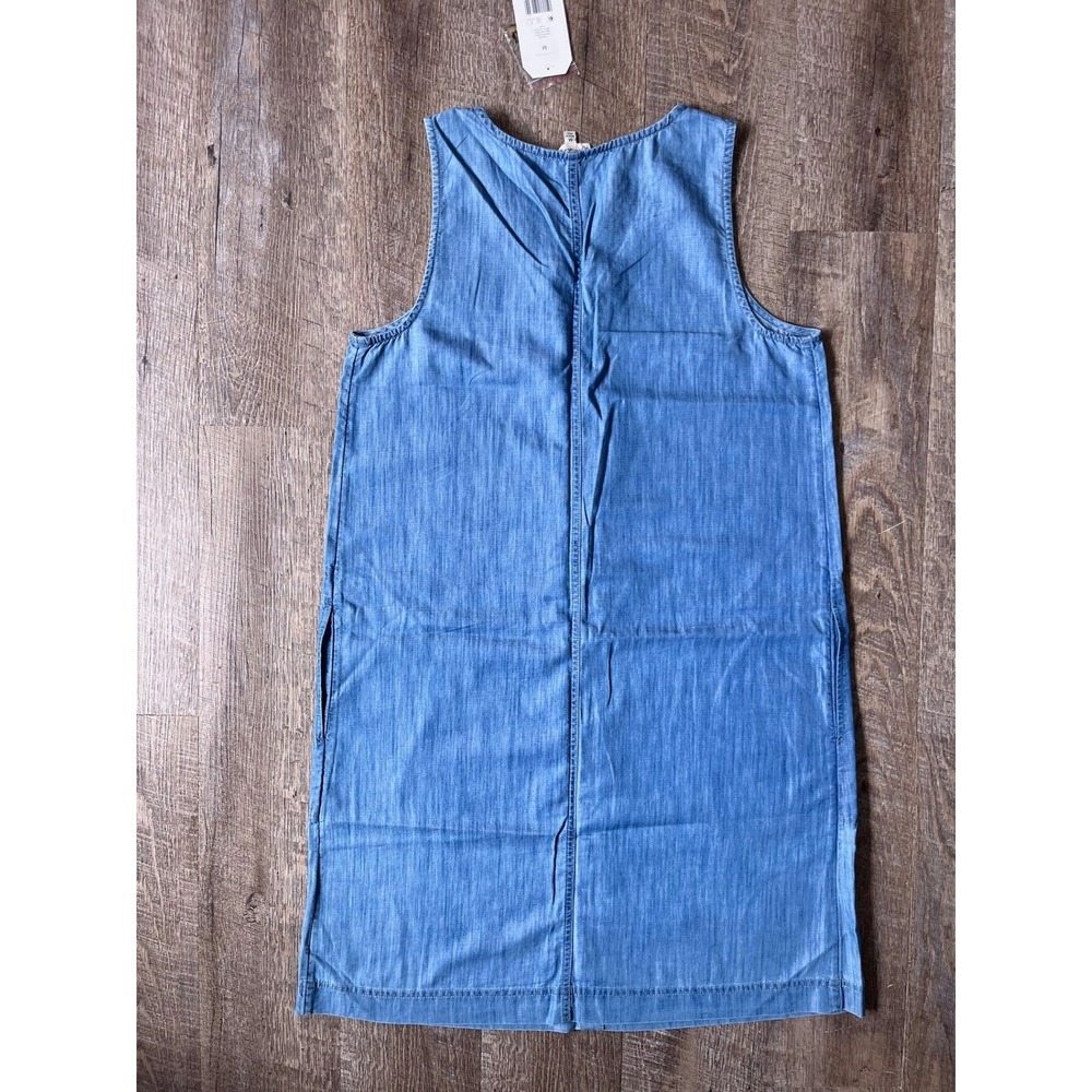 Wonderly‎ Chambray Denim Tunic Sheath Shirt Dress Size M Blue Pockets Womens - Picture 7 of 8